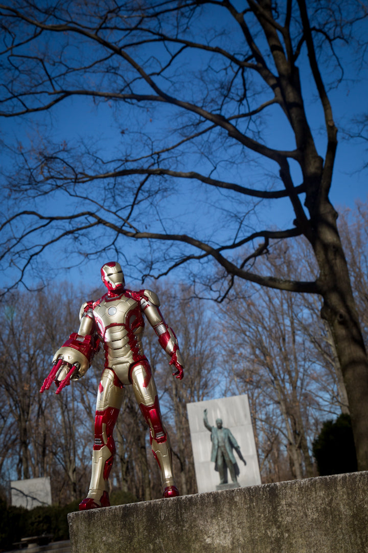 Iron Man with Statue