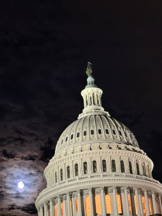 Capitol with moon
