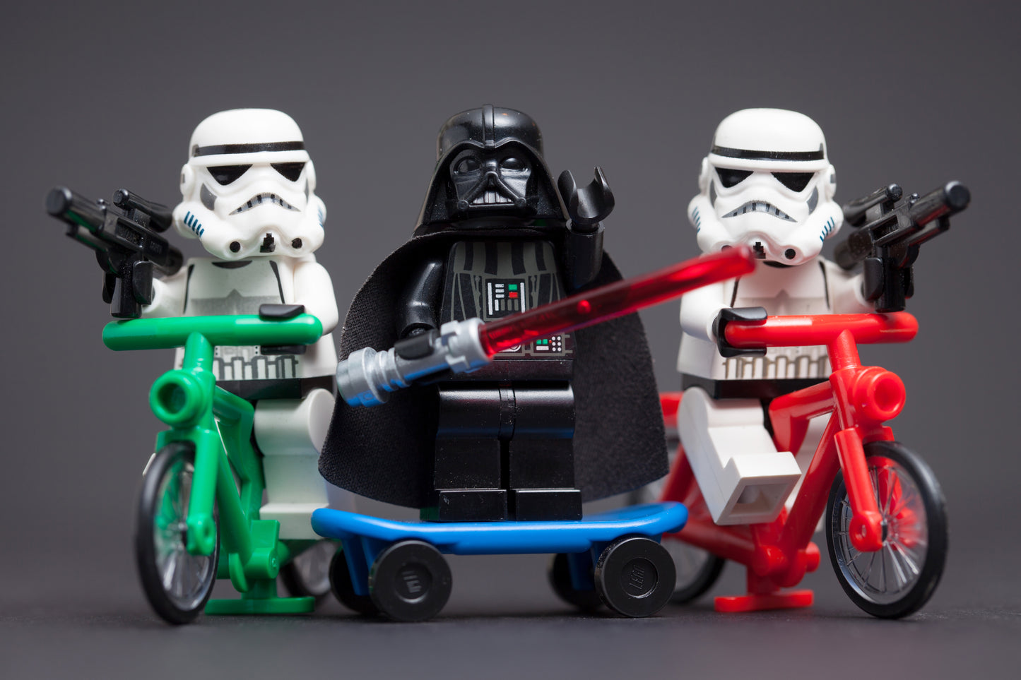 Vader and troopers on Bikes